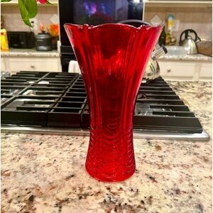 Red Glass Vase